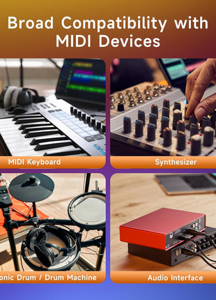 Cable Matters 2-Pack 5 Pin DIN MIDI Cable, 5 Pin MIDI Cable, 6ft | For MIDI Keyboards and Controllers, 5-Pin DIN Male Connectors, Flexible PVC Jacket