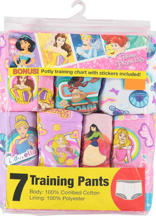 Disney Girls' Princess Potty Training Pants Include Success Chart & Stickers With Cinderella, Belle, Moana & More in Sizes 2t, 3t, 4t