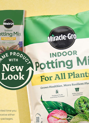 Miracle-Gro Indoor Potting Mix, Blended for a Variety of Houseplants, Feeds for up to 6 Months, 6 qt., 2-Pack