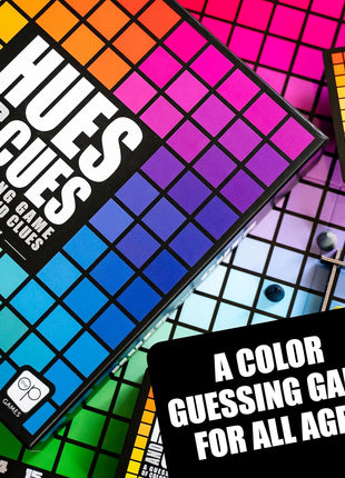 HUES and CUES - Vibrant Color Guessing Board Game for 3-10 Players Ages 8+, Connect Clues and Guess from 480 Color Squares