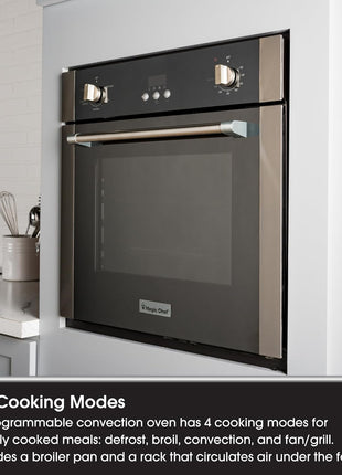 Magic Chef 24-Inch Built-In Electric Wall Oven, Stainless Steel, 2.2 Cu Ft | 24-In. Electric Wall Oven, Convection, Stainless Steel