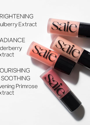 Saie Radiant Glow Duo - Dew Liquid Blush (Chilly, .40 oz) + Glowy Super Gel (Starglow, 1 oz) - Hydrating Cream Blush & Illuminating Primer for a Luminous, Natural Finish