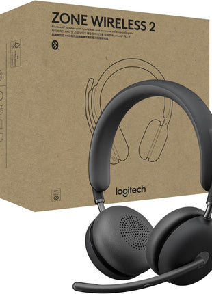 Logitech Zone Wireless 2 Premium Noise Canceling Headset - Graphite | Certified for Microsoft Teams, native Bluetooth, Fast Pair, engineered for Intel Evo laptops, premium noise canceling