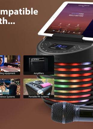 Singing Machine Portable Wireless Microphone (Black) - Premium Unidirectional UHF Wireless Mic for Singing, Speeches & Events - Cordless Mic Compatible with Karaoke Machines, PA Systems & More
