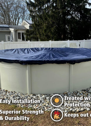 24' ft. Round Pool Winter Cover for Above Ground Pools - 8-Year Warranty, Cold and UV Resistant, Weatherproof and Durable, Winch & Cable Included