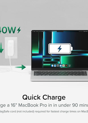 Plugable 140W USB C Charger, GaN Wall Charger for Laptop, PD 3.1 (EPR) Power Adapter, Compatible with MacBook Pro, MacBook Air iPad Pro, Surface and USB-C Devices