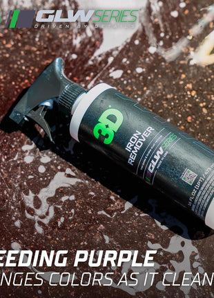 3D GLW Series Iron Remover – Fast Acting Fallout & Brake Dust Cleaner | pH Balanced Wheel & Paint Decontamination | DIY Detailing Spray | Made in USA |64 oz