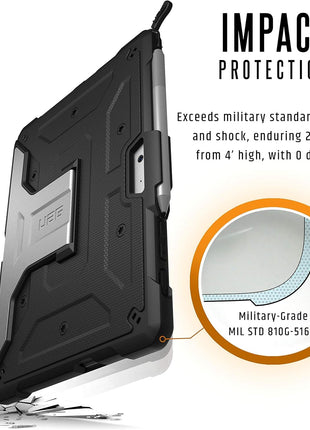 URBAN ARMOR GEAR UAG Designed for Microsoft Surface Go 4/ Surface Go 3 / Surface Go 2 / Surface Go Case 10.5" Metropolis Rugged Aluminum Kickstand Military Drop Tested Protective Cover Black