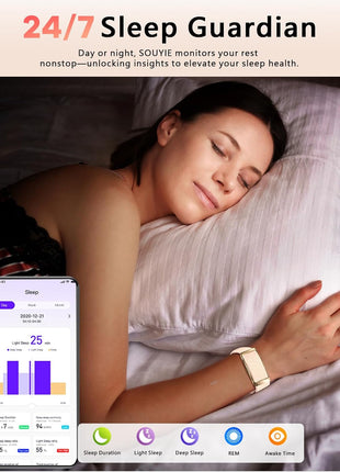 Smart Bracelet for Women, Wearable Health Activity Fitness Trackers, 24H Sleep Tracker, 24/7 Continuous Heart Rate/Blood Pressure/HRV/Stress Monitor, 170+ Sports Modes Smart Band with Free APP 2 Bands