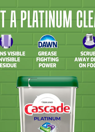 Cascade Platinum Dishwasher Pods, Dishwasher Detergent, Dish Detergent Soap, Fresh, 12 count