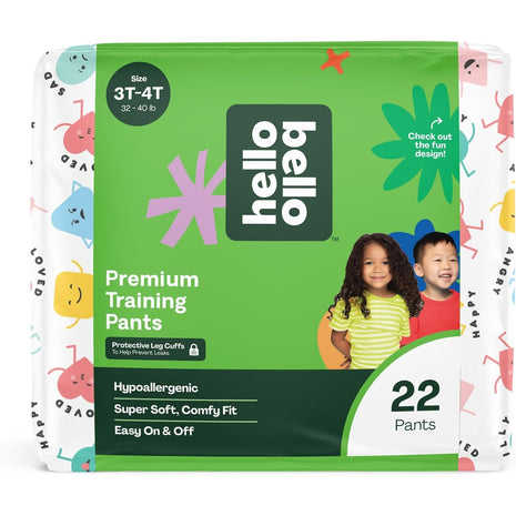 Hello Bello Premium Training Pants 3T-4T, All About Feelings Design, 22ct Jumbo Pack