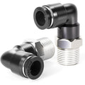TAILONZ PNEUMATIC Male Elbow 1/4 Inch Tube OD x 1/8 Inch NPT Thread 90 Push to Connect Fittings PL-1/4-N1 (Pack of 10)
