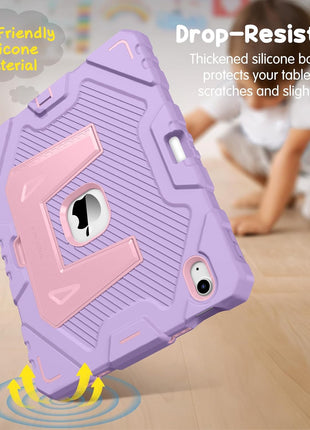 Fintie Kids Friendly Case for iPad (A16) 11th Generation 11 Inch (2025), iPad 10th Generation 10.9 Inch (2022), Fully-Body Rugged Heavy Duty Shockproof Protective Case with Kickstand, Purple