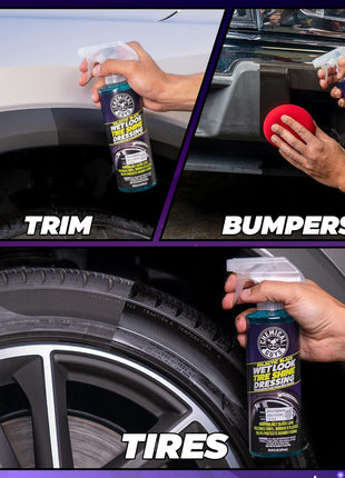 Chemical Guys Galactic Black Wet Look Tire Shine Dressing, for a Whole New Level of Shine and Depth of Black, Safe for Cars, Trucks, Motorcycles, RVs & More, 32 fl oz