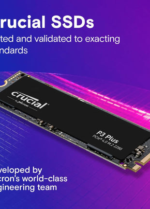 Crucial P3 Plus PCIe Gen4 NVMe 1TB SSD, Up to 5,000MB/s Read, Laptop & Desktop (PC) Compatible, Solid State Drive – CT1000P3SSD8