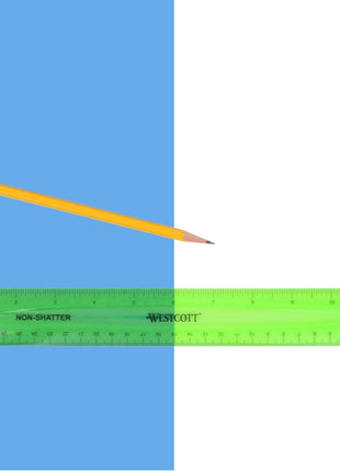 Westcott Shatterproof Ruler, 12-Inch, Green, 16012