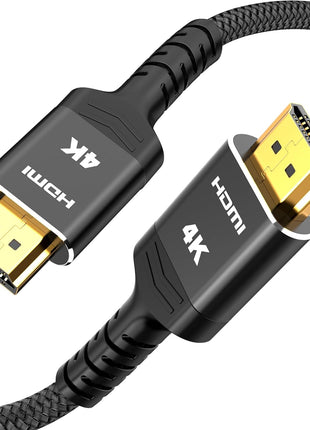Highwings 4K HDMI Cable 6.6FT/2m | High-Speed HDMI 2.0 Quality Cord 4K@60Hz, Braided Nylon & Gold Connectors, HDR, Ethernet, ARC, 3D, HDCP 2.2, Compatible for PS-5/4/3/ HDTV/Monitor/DVD/Streaming