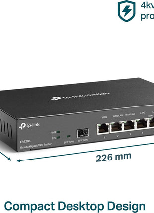 TP-Link ER7206 Multi-WAN Professional Wired Gigabit VPN Router Increased Network Capacity SPI Firewall Omada SDN Integrated Load Balance Lightning Protection