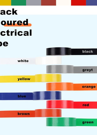 Romeda 9 Pack Coloured Electrical Tape, Electrical Tape Colours Water, Sun, and Oil Resistant, Electrical Tape is Suitable for Most Domestic, Commercial, and Industrial environments.