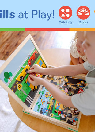 Melissa & Doug Wooden Magnetic Matching Picture Game with 119 Magnets and Scene Cards Magnetic Book Scenes for Kids Ages 3+