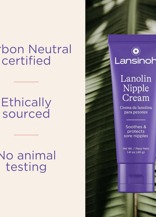 Lansinoh Lanolin Nipple Cream Safe for Breastfeeding Baby, 100% Natural Nipple Butter, Breastfeeding Essentials for Postpartum Moms, 1.41 Ounces