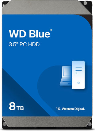 Western Digital 8TB WD Blue PC Internal Hard Drive HDD - 5640 RPM, SATA 6 Gb/s, 256 MB Cache, 3.5 inch - WD80EAAZ