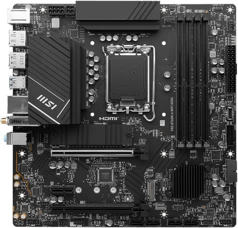 MSI PRO B660M-A WiFi ProSeries Motherboard (mATX, 12th Gen Intel Core, LGA 1700 Socket, DDR5, PCIe 4, 2.5G LAN, M.2 Slots, Wi-Fi 6)