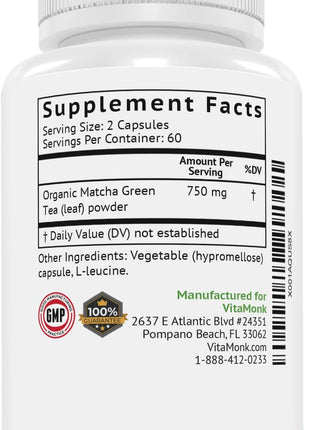 VitaMonk Quercetin Complex + Organic Matcha Capsules Bundle ・Immune, Antioxidant & Energy Support ・Quercetin 500 mg per Serving (2 Capsules) with Bromelain, L-Theanine & Catechins