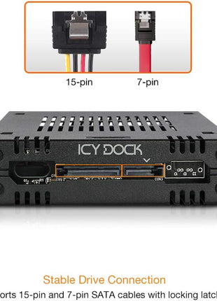 ICY DOCK 1 Bay 2.5 SAS/SATA HDD/SSD Tool-Less Enclosure for External 3.5" Bay | ExpressCage MB741SP-B