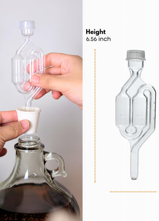 Fastrack Twin Bubble Airlock and Carboy Bung (2-Pack) | Fermentation Airlocks for Homebrewing Beer, Wine, Mead, and Kombucha