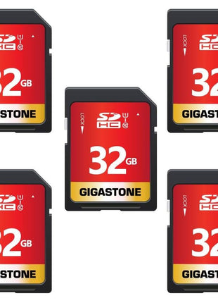 GIGASTONE 32GB SD Card 5-Pack UHS-I U1 Class 10 SDHC Memory Card High-Speed Full HD Video Compatible with Canon Digital Camera, SPYPOINT TACTACAM WOSPORTS Trail Camera, with 5 Mini Cases