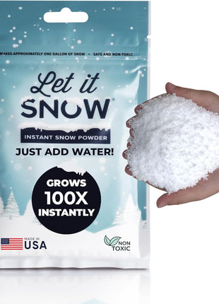 Instant Fake Snow for Slime Made in USA Safe & Easy Artificial Snow Powder | Create Instant Snow Crafts for Christmas Decorations, Slime Making, Photography Props, etc., Makes 1 Gallon, Made in the USA