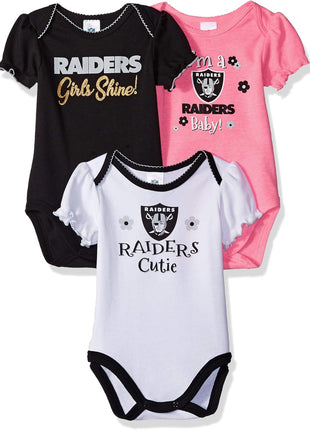 Gerber NFL Baby-Girls NFL Team 3 Pack Short Sleeve Onesie Bodysuit