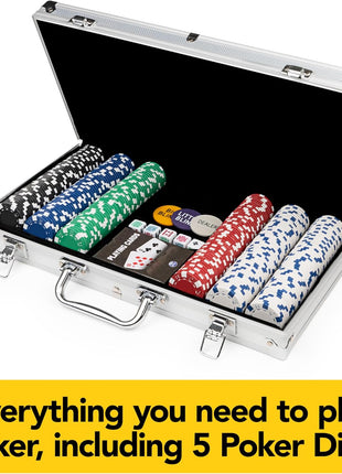 Spin Master Games, Cardinal Classics, 300-Piece Poker Set with Aluminum Carrying Case & Professional Weight Chips & Poker Dice, for Ages 8+