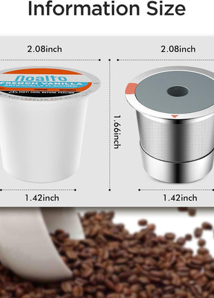 Noalto Reusable K Cups and Coffee Pods,Universal stainless steel k Cups for Keurig 2.0 and 1.0 Coffee Makers machine(2pack)
