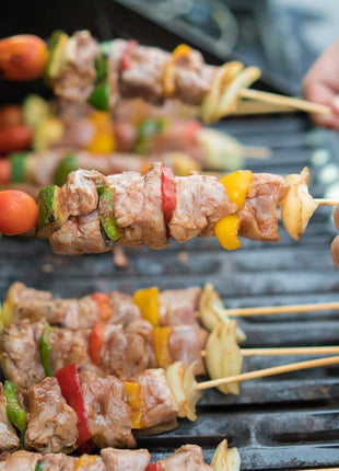 200 PCS Bamboo Skewers, 6 Inch Food Sticks for Appetizers Fruit Kebabs | Natural Mini Wooden Skewers for Barbecue Grilling Burger Sausage, Cocktail Picks for Drinks, Long Toothpicks Tooth Picks