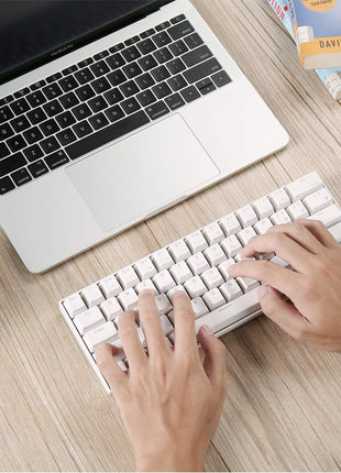 RK ROYAL KLUDGE RK61 Wireless 60% Mechanical Gaming Keyboard, Ultra-Compact 60 Keys Bluetooth Mechanical Keyboard with Programmable Software (Blue Switch, White)