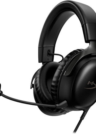 HyperX Cloud III 鈥?Wired Gaming Headset, PC, PS5, Xbox Series X|S, Angled 53mm Drivers, DTS Spatial Audio, Memory Foam, Durable Frame, Ultra-Clear 10mm Mic, USB-C, USB-A, 3.5mm 鈥?Black