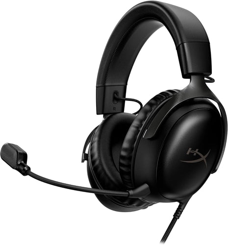 HyperX Cloud III 鈥?Wired Gaming Headset, PC, PS5, Xbox Series X|S, Angled 53mm Drivers, DTS Spatial Audio, Memory Foam, Durable Frame, Ultra-Clear 10mm Mic, USB-C, USB-A, 3.5mm 鈥?Black