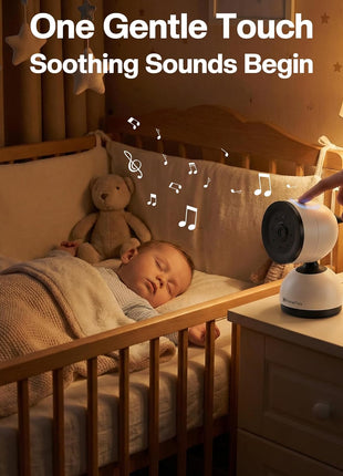 Smart WiFi Baby Monitor with 5-Inch Screen: 355° Pan-Tilt-Zoom Camera, HD Night Vision, Two-Way Audio, Cry Detection, Temp Sensor, 24/7 App Recording – Easy Setup, Baby Essentials for New Parents