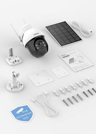aosu 3K 5MP Solar Security Camera Wireless Outdoor PTZ 360° Smart Tracking | Auto Human&Vehicle Tracking No Blind Spots, Easy Setup, Color Night Vision, Ideal For Home, Yard & Farm Security Monitoring