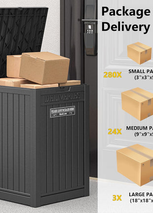 Package Delivery Box for Outside, 48 Gallon Storage with Lockable Secure, Large Resin Outdoor Package Drop Container