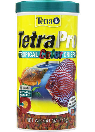 TetraPro Tropical Color Crisps, Fish Food With Natural Color Enhancers, Tropical Fish Food, 7.41 Ounces