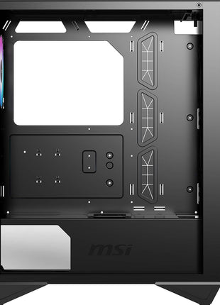 MSI MPG GUNGNIR 110R - Premium Mid-Tower Gaming PC Case - Tempered Glass Side Panel - 4 x ARGB 120mm Fans - Liquid Cooling Support up to 360mm Radiator - Two-Tone Design