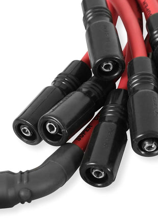 MSD 32129 Super Conductor Spark Plug Wire Set, Red, Straight Boots