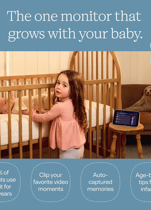 Nanit Smart Baby Monitor System with Wall Mount & 8inch Display Screen - Crystal-Clear Video, Real-Time Notifications, Sleep Insights - Baby Must Have for Parents