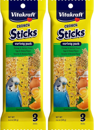 Vitakraft Crunch Sticks Rabbit Treat Carrot and Honey Flavor with Natural Grains and Honey Enriched with Essential Nutrients Baked On Wooden Stick to Encourage Chewing and Long Lasting Enjoyment