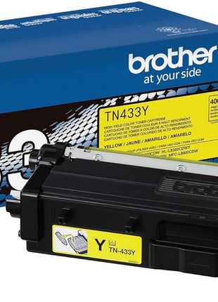 Brother Genuine High Yield Toner Cartridge, TN433Y, Replacement Yellow Toner, Page Yield Up to 4,000 Pages, Amazon Dash Replenishment Cartridge, TN433 | Prints up to 4,000 pages, Amazon Dash replenishment