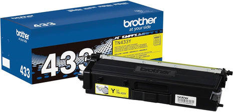 Brother Genuine High Yield Toner Cartridge, TN433Y, Replacement Yellow Toner, Page Yield Up to 4,000 Pages, Amazon Dash Replenishment Cartridge, TN433 | Prints up to 4,000 pages, Amazon Dash replenishment