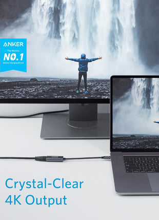 Anker USB C to HDMI Adapter (4K@60Hz), 310 USB-C Adapter (4K HDMI), for MacBook Pro, MacBook Air, iPad Pro, Pixelbook, XPS, Galaxy, and More(Compatible with Thunderbolt 3 Ports)